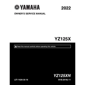 Yamaha YZ125XN YZ125X 2022 manual cover