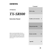 Onkyo TX SR800 manual cover