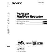 Sony MZ-N505 manual cover