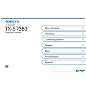 Onkyo TX SR383 manual cover