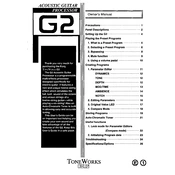 KORG Toneworks G2 manual cover