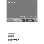 Sony KDL-40WL140 manual cover