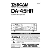 Tascam DA-45HR manual cover