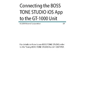 Boss GT-1000 Tone Studio iOS manual cover