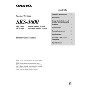 Onkyo SKS 3600 manual cover