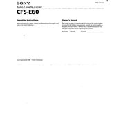 Sony CFS-E60 manual cover