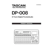 Tascam DP-008 manual cover