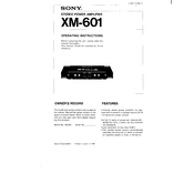 Sony XM-601 manual cover