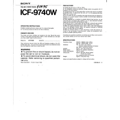 Sony ICF-9740W manual cover