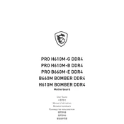 MSI Pro H610M G DDR4 Pro H610M B Pro B660M E B660M Bomber DDR4 manual cover