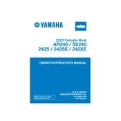 Yamaha AR240, SX240, 242S, 242SE, 242XE 2020 manual cover