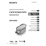 Sony DCR-HC62 manual cover