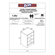 Lokken B&M 3 Drawer Bedside 354871 354876 369086 manual cover