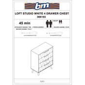 Loft Studio B&M White 4 Drawer Chest 366193 manual cover