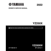 Yamaha YZ250XN YZ250X 2022 manual cover