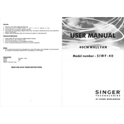 Singer SIWF-40 manual cover