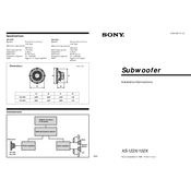 Sony XS-102X manual cover