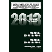 Polaris 600 Rush, 600 Rush Pro R manual cover