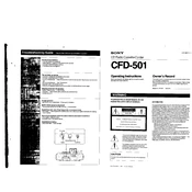 Sony CFD-501 manual cover