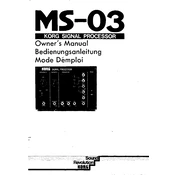 KORG MS-03 manual cover