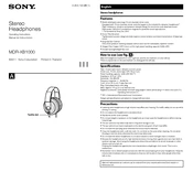 Sony MDR-XB1000 manual cover