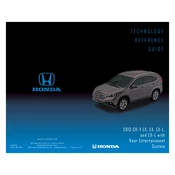 Honda CR-V LX EX EX-L and EX-L with Rear Entertainment System 2013 Technology manual cover