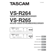 Tascam VS-R265 manual cover