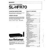 Sony SL-HFR70 manual cover