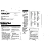 Sony WM-F2081 manual cover