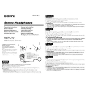 Sony MDR-J10 manual cover