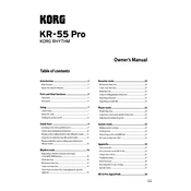 KORG KR-55 Pro manual cover