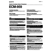 Sony ECM-959 manual cover