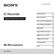 Sony ICD-PX312 manual cover