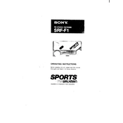 Sony SRF-F1 manual cover