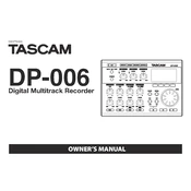 Tascam DP-006 manual cover