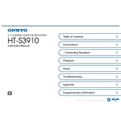 Onkyo HT S3910 manual cover