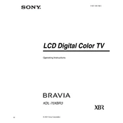 Sony KDL-70XBR3 manual cover