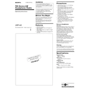 Sony SRF-H3 manual cover