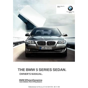 BMW 528i Sedan 5 Series 2012 manual cover