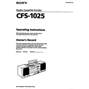 Sony CFS-1025 manual cover