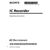 Sony ICD-SX25 manual cover