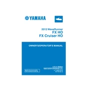 Yamaha FX HO, FX Cruiser HO Waverunner 2012 manual cover