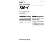 Sony XM-7 manual cover