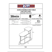 Zurich B&M Marble End Table 370085 manual cover