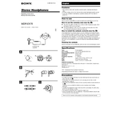 Sony MDR-EX75 manual cover