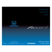 Honda Accord Sedan LX Sport and EX 2013 Technology manual cover