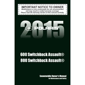 Polaris 600 800 Swicthback Assault manual cover