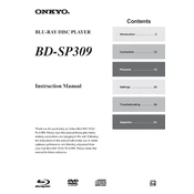 Onkyo BD SP309 manual cover