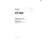 Sony XT-40V manual cover