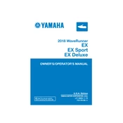 Yamaha EX, EX Sport, EX Deluxe Waverunner 2018 manual cover